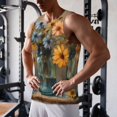 thumbnail image 5 of Logiee Charming Daisy Bouquet Art Print Men's Workout Tank Top,Quick Dry Workout Tank Top,Gym Muscle Tee,Fitness Bodybuilding Sleeveless T Shirt-Large, 5 of 7