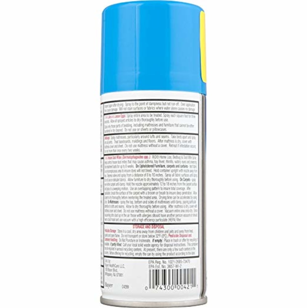 4 Pack RID Step 3 Home Lice, Bedbug & Dust Mite Spray 5 oz (141.8 g