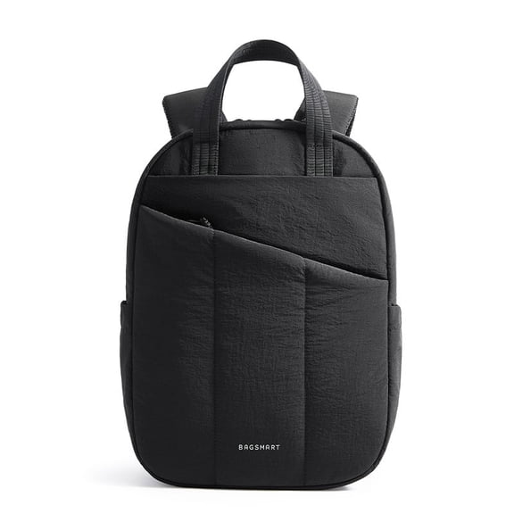 BAGSMART College Backpack with 15.6 inch Laptop Compartment, Lightweight Casual Dayback Bookbag for School Work Trip Commuter, Black