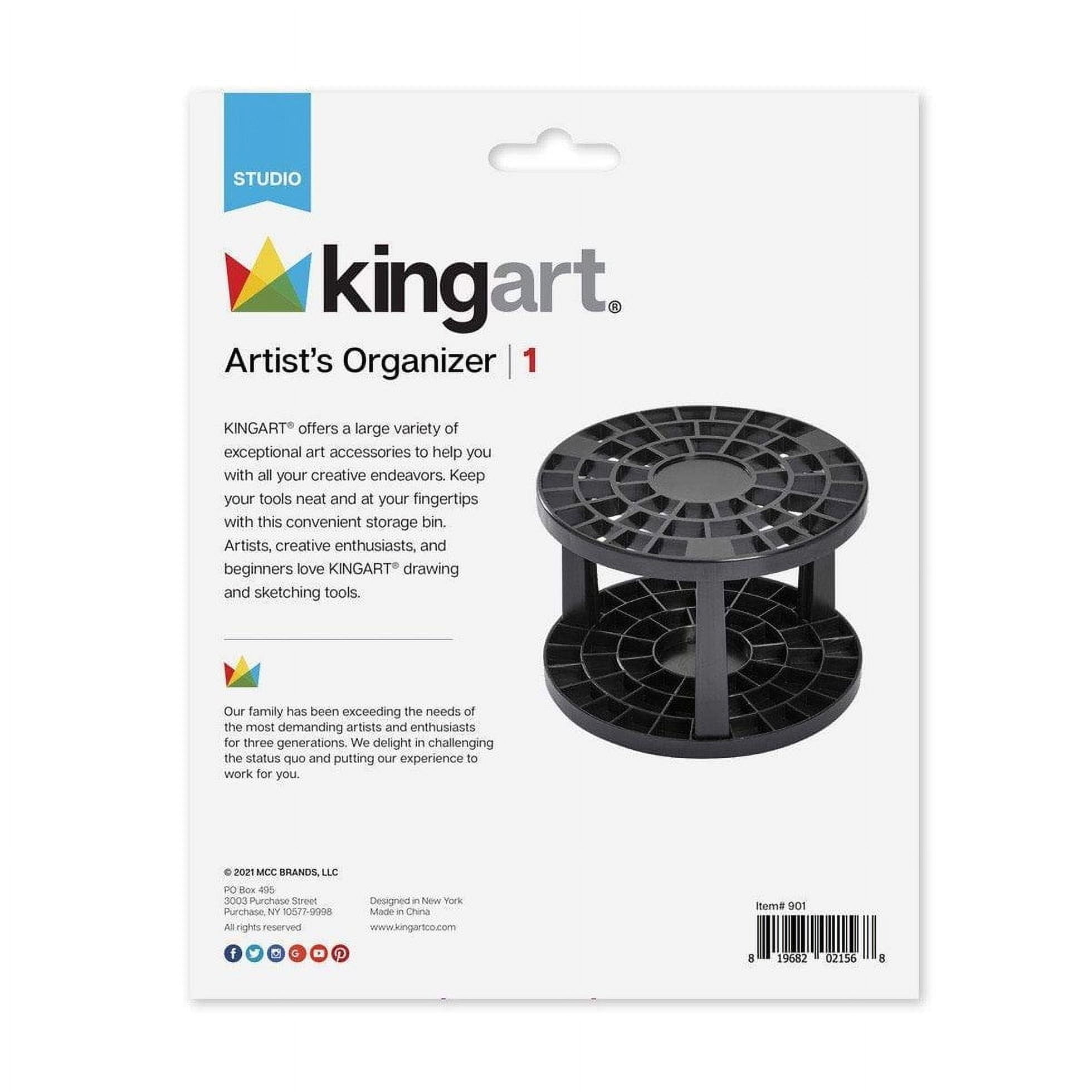 (2 pack) KINGART Plastic Pencil & Brush Holder, Desk Organizer for Pens, Paint Brushes & Markers, 49 Holes