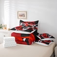thumbnail image 6 of Homewish Abstract Geometric 7-Piece Twin Bedding Sets,Red Black Gray Bedding Comforter Set,Striped Circular Aesthetic Sheet Sets For Men Women,Ultra Soft Home Decor Reversible, 6 of 8