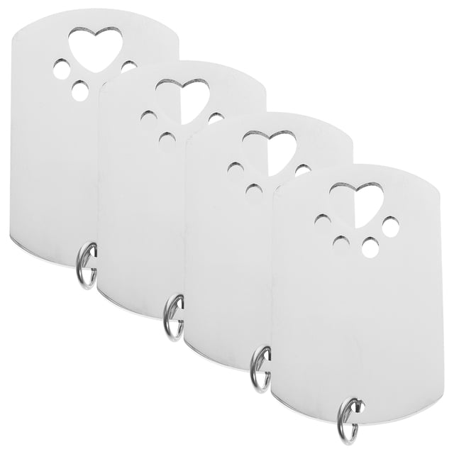 Shisuyan 4 Pcs Étiquettes d'Animaux en Acier Inoxydable Étiquettes de Nom Résistantes pour Chiens Chats Animaux avec Informations