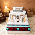 thumbnail image 4 of Manfei Aztec Geometric Twin Sheets, Boho Cow Skull Print Bedding, Orange Black, Reversible 3 Pieces1 Flat Sheet + 1 Fitted Sheet + 1 Pillowcase, 4 of 6