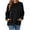 Black, variant on Women Geometric Jacquard Textured Sweatshirt Crewneck Oversized Pullover Top with Pockets