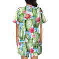 thumbnail image 3 of Bixox Women's Flowers and Cactus Printed Pajama Set 2 Piece Lounge Set Top and Shorts Soft Pajamas, Shorts with Pockets, 3 of 7