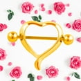 thumbnail image 3 of Slatcetga Geometrical Stainless Steel Love Shape Nipple Ring Anti allergy Piercing Body Jewelry(Gold), 3 of 3