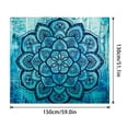 thumbnail image 3 of Tapiz para colgar en la pared, diseño de mandala azul, 150 cm x 130 cm, 3 of 3