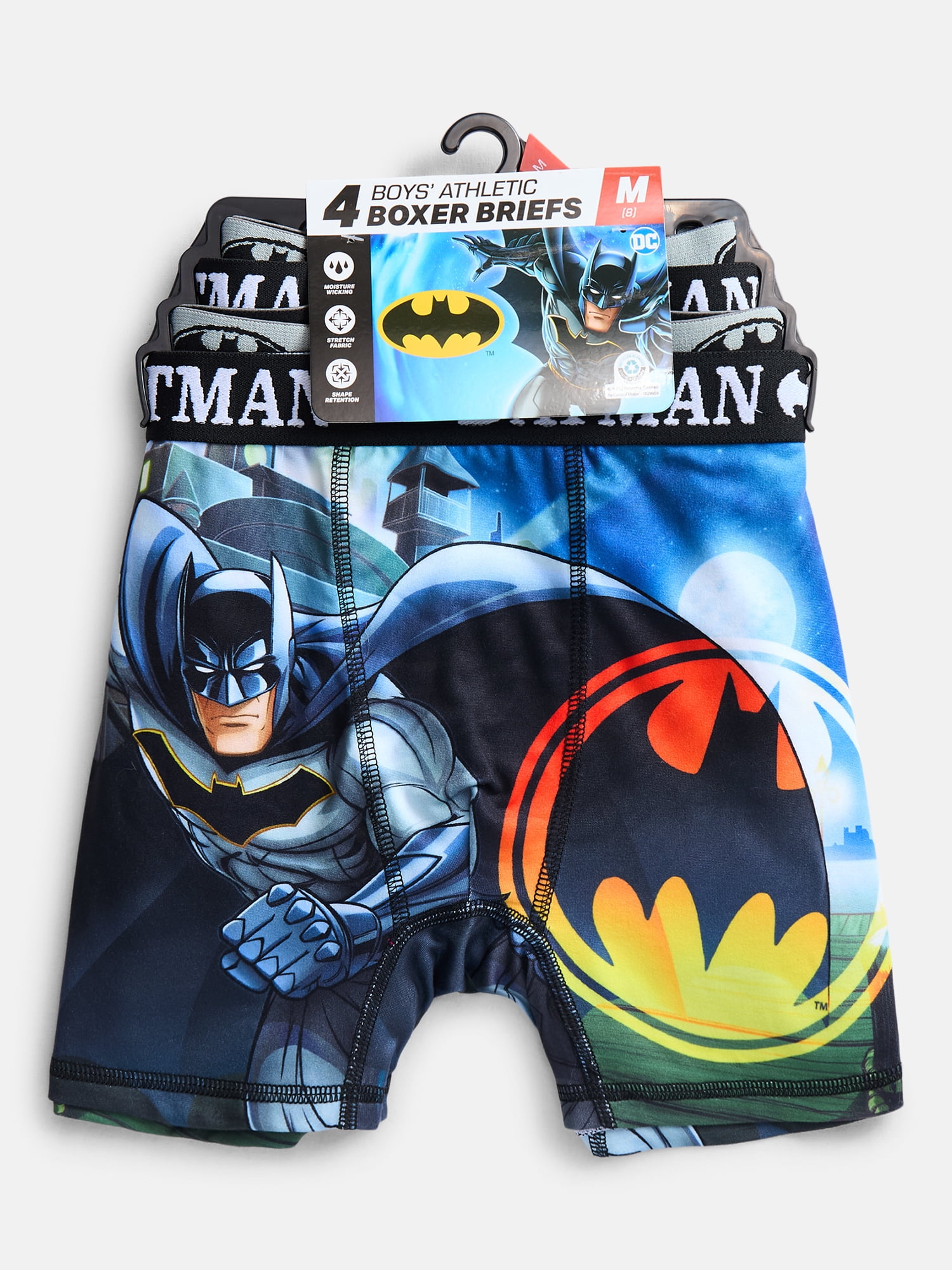 Batman Boy's Boxer Brief Underwear, 4-Pack