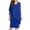 Blue, variant on Leesechin Fashion Women's Plus Size Prom Dresses Casual Full Sleeve O-Neckt Print Lace Splicing Cocktail Dresses