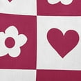 thumbnail image 2 of 18" x 18" Simply Daisy Heart And Flowers Grid Polyester Accent Pillow, Bold Pink Qty 1, 2 of 3