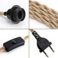2 Pack Pendant Lights With Switch Hemp Rope With 4.5m Cable E27 Socket