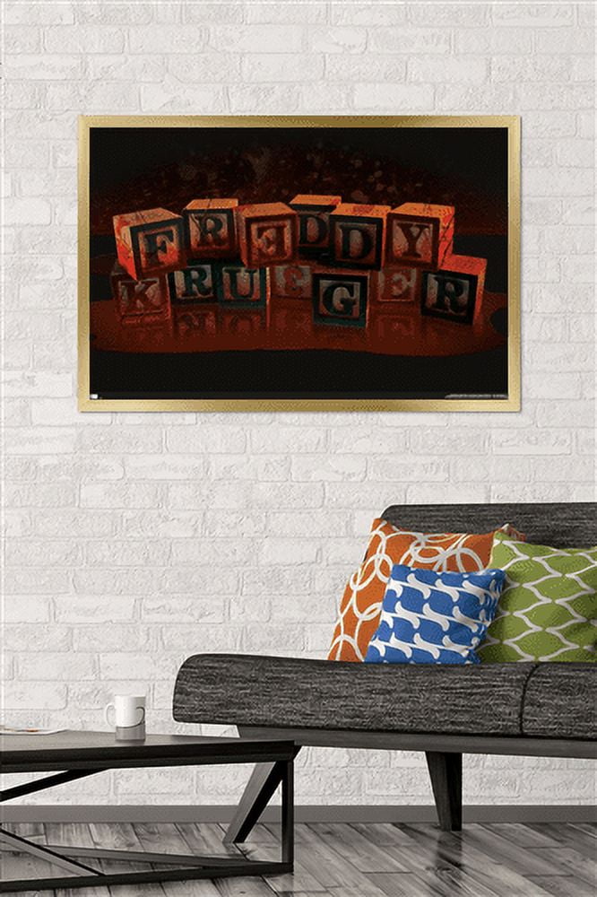 A Nightmare on Elm Street - Blocks Wall Poster, 22.375" x 34", Framed