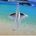 thumbnail image 2 of Unique Beautiful Hawaiian Large Stingray Necklace, Sterling Silver Sting Ray Pendant, N6110 Birthday Valentine Wife Mom Gift, Island Jewelry, 2 of 9