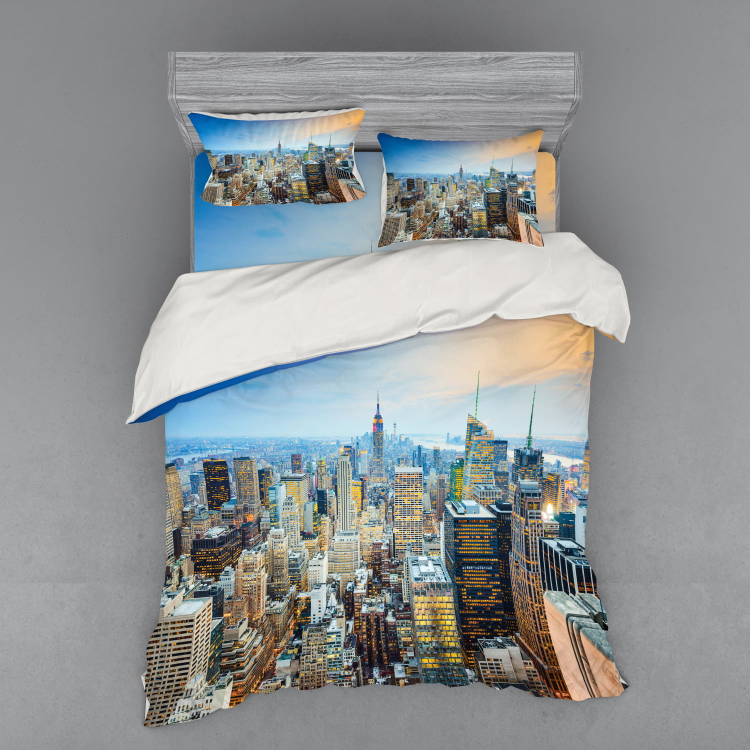 American Duvet Cover Set, New York City Aerial with Skyscrapers ...