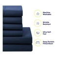 thumbnail image 3 of 5 Piece Comforter Set Bag Solid Color All Season Soft Down Alternative Blanket & Luxurious Microfiber Bed Sheets, Navy,, 3 of 7
