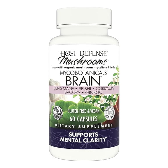 Host Defense MycoBotanicals Brain Capsules - 60 Capsules (30 Servings)