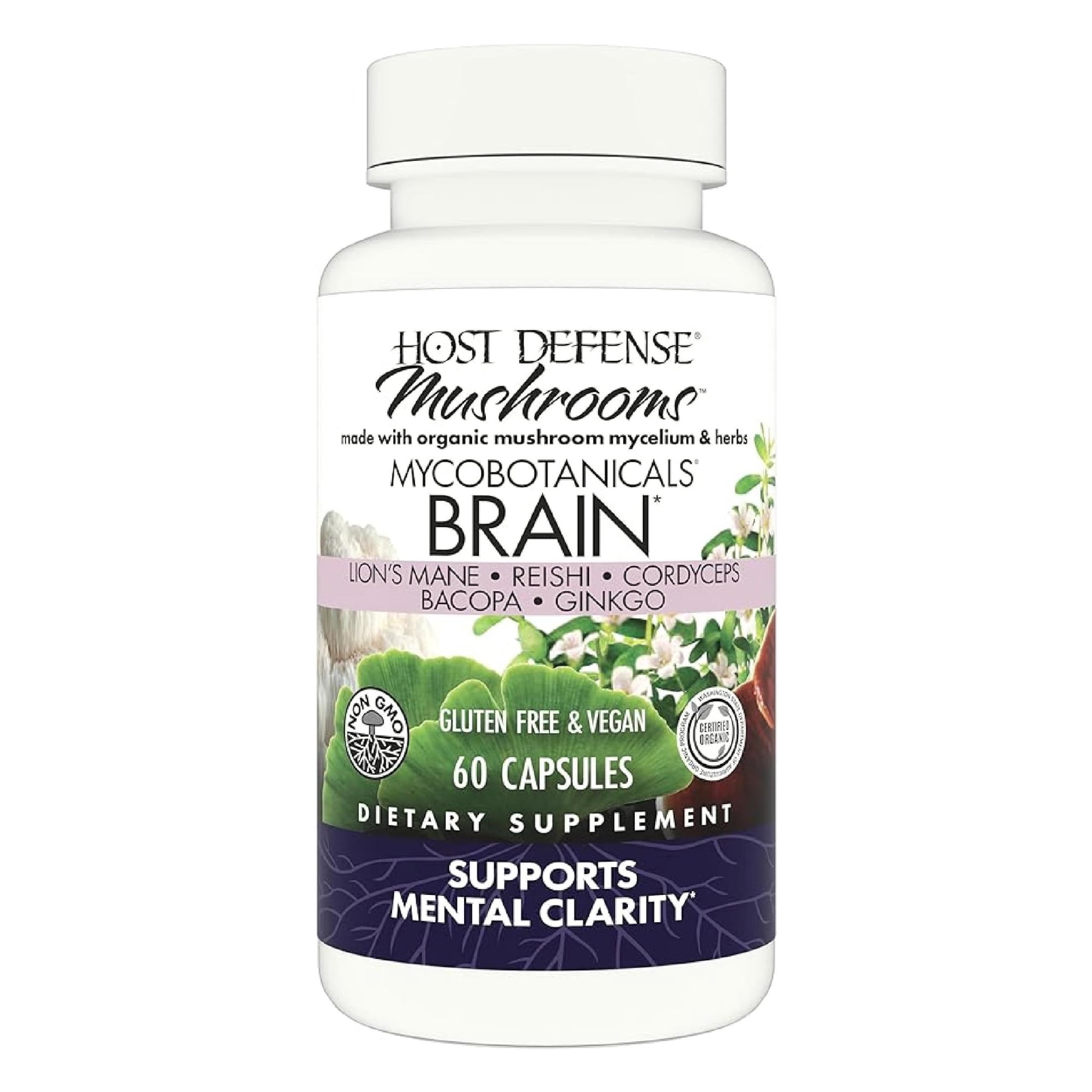 Host Defense MycoBotanicals Brain Capsules - 60 Capsules (30 Servings)