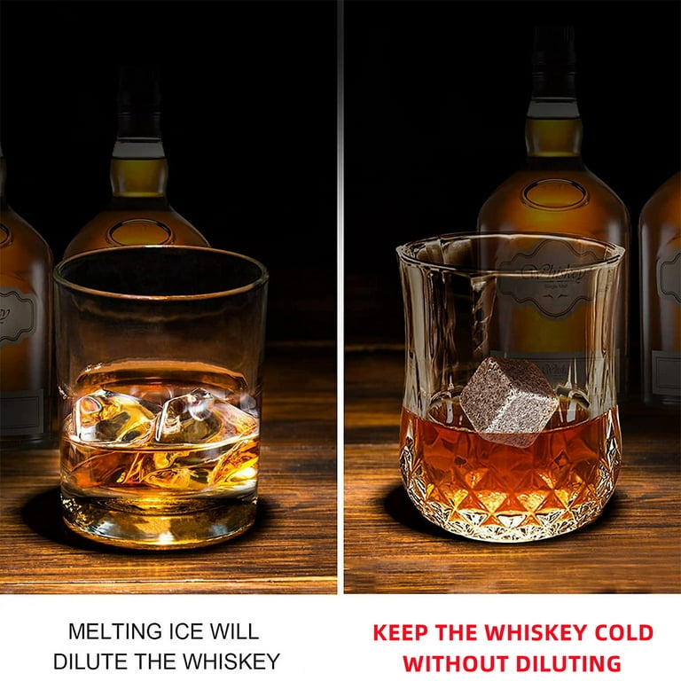 Kabuer Whiskey Glass Set of 2, Crystal Glasses with Chilling Stones, Perfect Wedding Gift for Couples