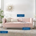 thumbnail image 5 of Tufted Sofa, Velvet, Pink, Modern Contemporary Urban Design, Living Lounge Room Hotel Lobby Hospitality, 5 of 8