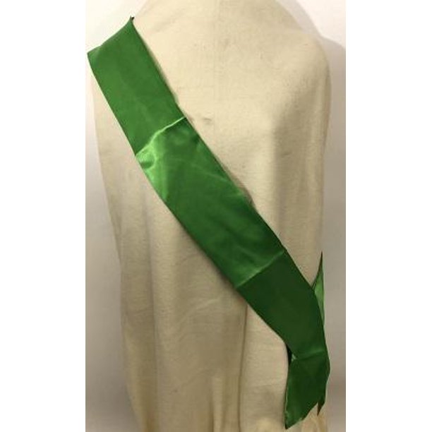 Green Satin Sash 33" x 4" (Each)