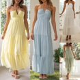 thumbnail image 4 of Robe Longue Y2k pour Femmes Bretelles Spaghetti Col en V Robe Maxi Ligne A Dos Nu Vacances Anniversaire Plage Robe d'Été, 4 of 4