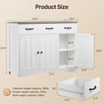 thumbnail image 6 of Lofka Coffee Bar, 42" Kitchen Cabinet with Spacious Desktop 3 Drawers, 3 Doors, 3 Adjustable Shelf, Gray+White, 6 of 9