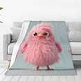 thumbnail image 1 of Fotbe Adorable Pink Fluffy Birds Manta de Franela Acolchonada con Estampado, Súper Suave y Esponjosa, Extra Grande para Sofá, Cama, Uso Todo el Año-50"x40", 1 of 7