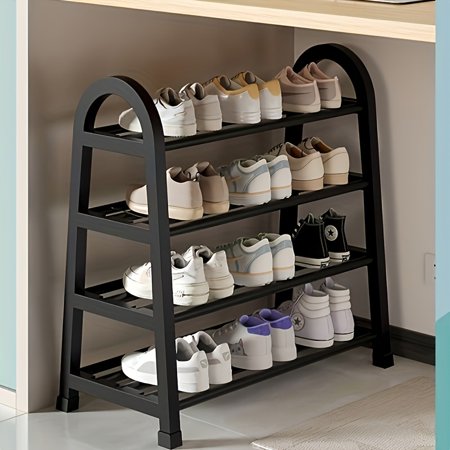 Black Stainless Steel Shoe Rack 27 H X 3.2 Cu.ft | Standalone Entryway Shoe Organizer | 5-Tier Storage Rack For Home Dorm Apartment | Space-Saving Furniture | Father S Day Gift Idea