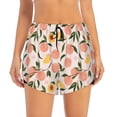 thumbnail image 2 of Susaid Peach With Leaves1 Print Women's High Waisted Running Shorts Quick Dry Athletic Gym Track Workout Shorts Zip Pocket-XX-Large, 2 of 7