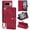 Red, variant on Wallet Case for Google Pixel 9a 6.3-inch, Litchi Leather Flip Zipper Purse Cover with Card Holder, Detachable Wristlet, Kickstand Shockproof Protective Phone Case,Black,For Google Pixel 9a