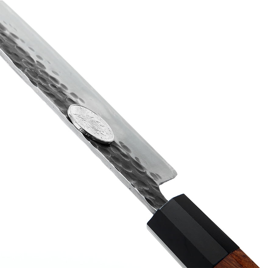Mitsumoto Sakari 7 inch Kitchen Boning Chef's Knife, Professional 3 Layer 12CR18MOV Clad Steel Butcher Knife, Japanese High Carbon Steel Cleaver