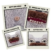 Fuggler Hairy Fuggs 9-inch S1 (Old Tooth - Moustache - Grey) by ZURU - Ugly Monster Plush Toy for Ages 4+