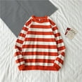 thumbnail image 2 of TAIAOJING Men And Women Autumn Stripe Sweatshirt Round Pullover Long Sleeve Loose Fitting Pullovers, 2 of 3