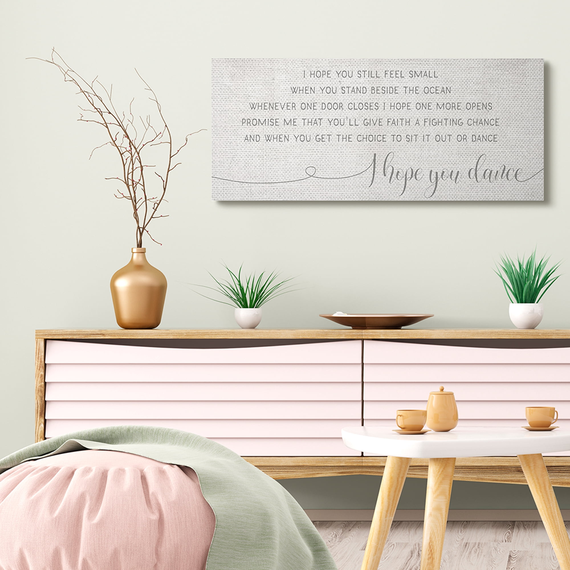 Stupell Industries Faith Fighting Chance Phrase Romantic Dance Quote Inspirational Painting Gallery Wrapped Canvas Art Print Wall Art, 17 x 40