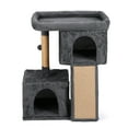 thumbnail image 5 of ZephyPaws  Cat Tree, 33.1-Inches Cat Tower , Cat Condo for Large Cats up to 16 lb, Large Cat Perch, 2 Cat Caves, Scratching Post, Light Gray, 5 of 7