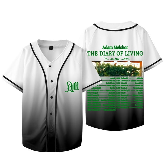 Adam Melchor The Journal Of Living Tour Merch Veste de Baseball Tee Unisexe T-shirts à Manches Courtes, Style 7, TTP
