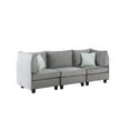 thumbnail image 4 of Miekor Furniture Zelmira 90" Gray Velvet 6Pc Modular Sectional Sofa W5U215, 4 of 4