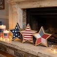 thumbnail image 3 of 3Pcs Patriotic Wooden Star Decor Set, Layered Distressed Red White Blue Star Ornaments, Dual-Use for Hang/Display 4th of July Memorial Day Independence Day Table Wall Decor, C, 3 of 6