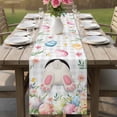 thumbnail image 4 of Easter Table Runner 72 Inches, Spring Rabbit Feet Eggs Botanical Floral Grey Plaid Bed Runner Dresser Scarves Tabletop for Indoor Outdoor Parties/Ceremony/Banquet, 18" x 72", 4 of 8