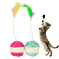 thumbnail image 1 of 2PCS Cat Sisal Ball Bite-resistant Fake Feather Cat Toy Kitten Ball Toy, 1 of 10