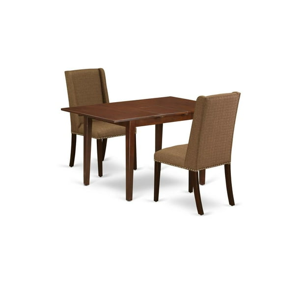 East West Furniture Dining Room Set Mahogany, PSFL3-MAH-18