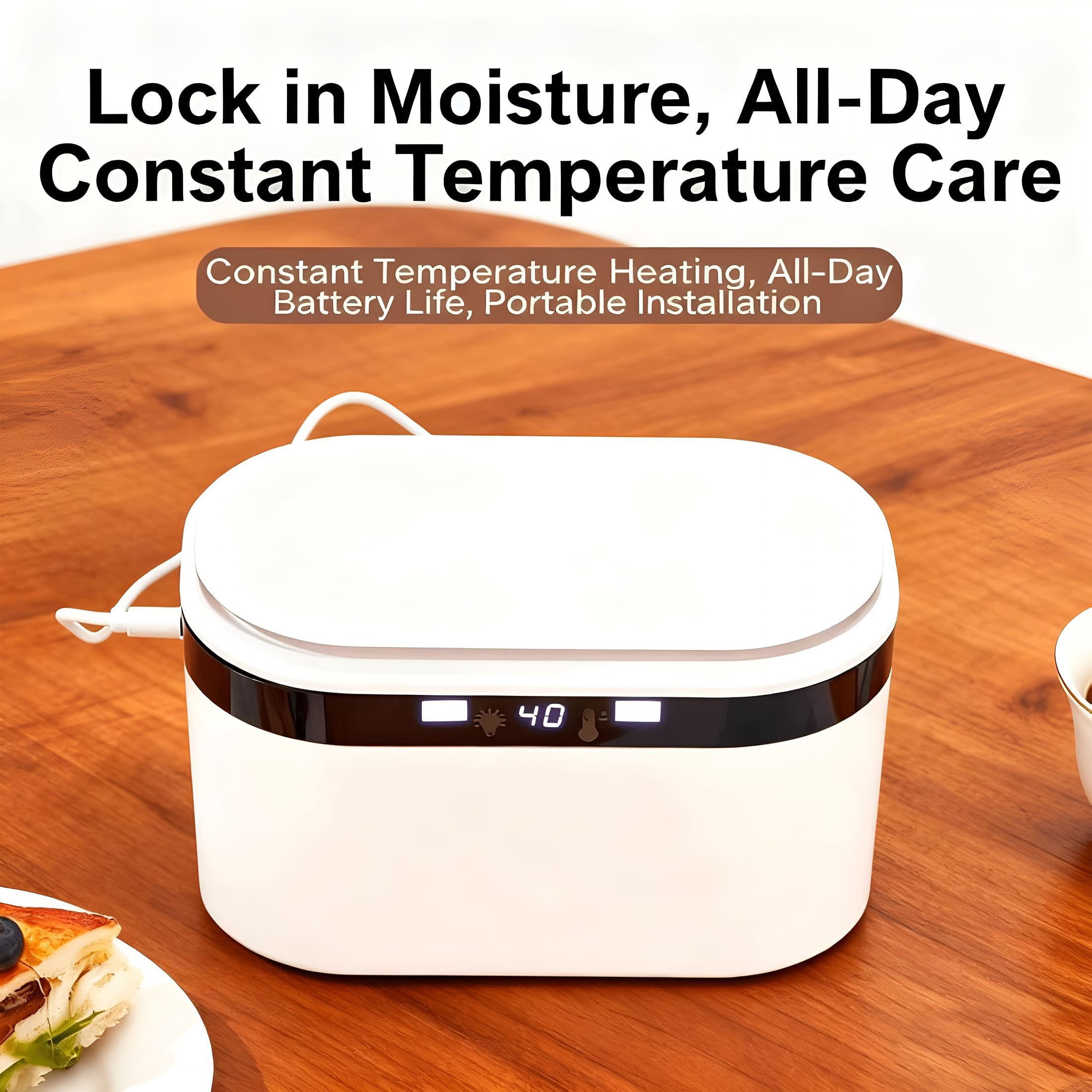 HIBIBUD Wipes Warmer Usb Powered Constant Temperature Heated Dispenser with Soft Night Light for Nursery Baby Wipes Warmer White
