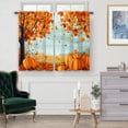 thumbnail image 2 of dinii Pumpkin Kitchen Curtains Cafe Curtains for Bathroom Dining Room Living Room Pocket Window Drapes 2 Panels Set 28"x36", 2 of 5