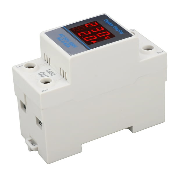 Medidor De Corriente De Voltaje, Hogar Monofásico Lectura Directa Medidor De Corriente De Voltaje De Carril DIN AC50-500V Pantalla Digital Protección IP20 Alta Precisión Para El