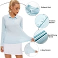 thumbnail image 2 of Women's Golf Shirt Long Sleeve Polo Shirt UPF50+ Sun Protection Moisture Wicking Quick Dry Golf Polo Shirt, 2 of 7