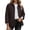 Coffee, variant on Womens Quilted Shacket Button Front Short Jacket Fall Winter Collared Outerwear With Pockets