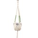 thumbnail image 1 of Colgador de plantas de macramé blanco trenzado bohemio hecho a mano, soportes para macetas, cesta colgante, jardín, decoración del hogar kenally JJ18380-12, 1 of 6