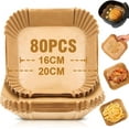 thumbnail image 2 of 100 Pieces Air Fryer Baking Paper Accessories, Hot Air Fryer Parchment Paper Liner Airfryer Non-Stick Baking Paper, Compatible, 2 of 5