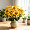 thumbnail image 4 of MTBLYS Ramo artificial de girasoles y crisantemos|arreglo floral de seda sintética para decoración del hogar|interior|exterior|patio|porche|jardín|centro de mesa|40 cm de altura|tallo de plástico, 4 of 6