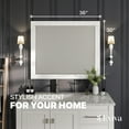 thumbnail image 2 of Eviva Aberdeen 36" White Framed Bathroom Wall Mirror, 2 of 7